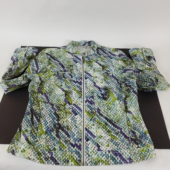 Chicos motorcycle style denim jacket snake look - Picture 9 of 14